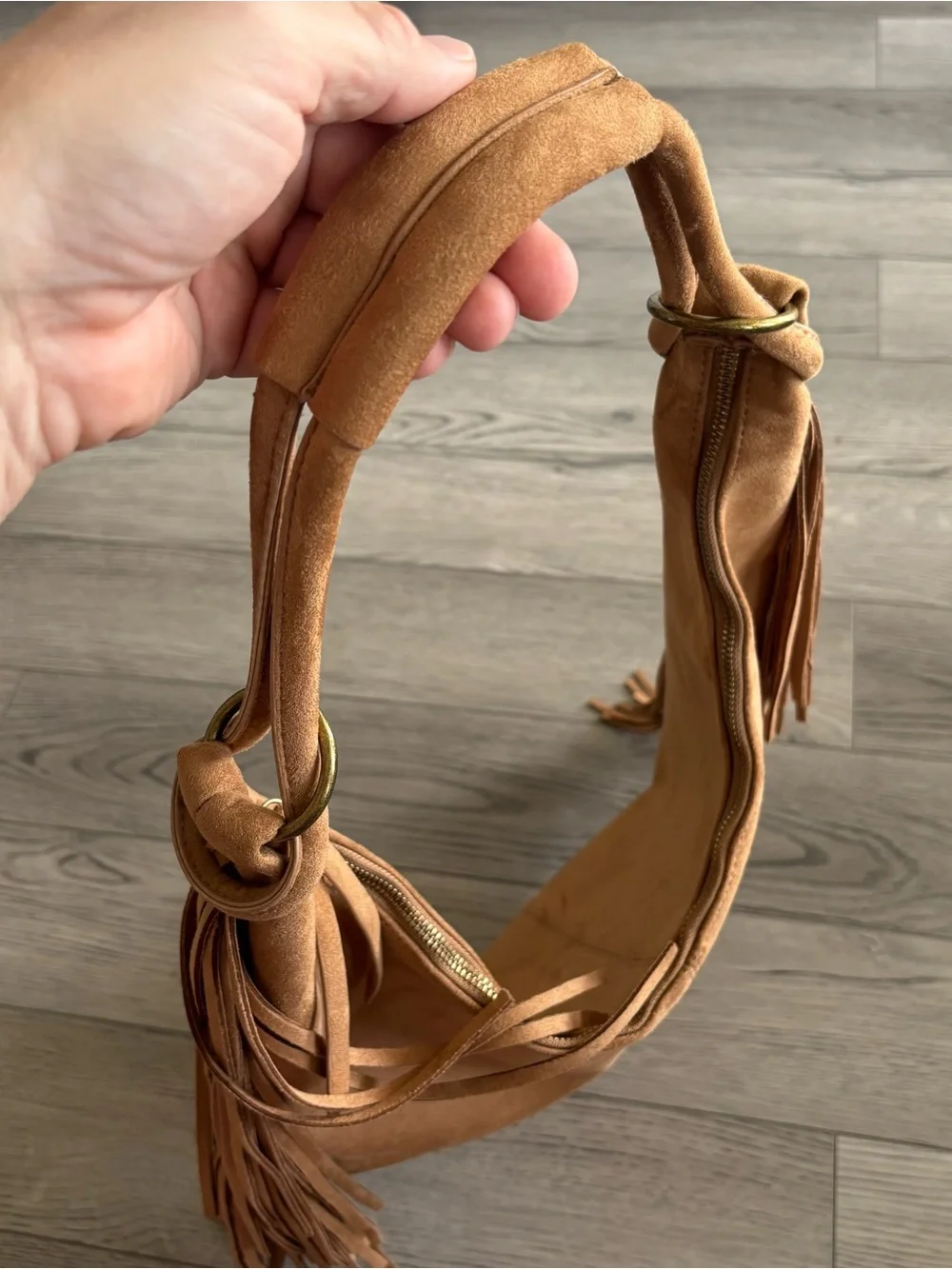 Abercrombie & Fitch Suede Fringe Hobo Bag - Picture 4 of 5